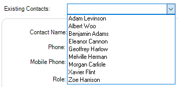 GreenlightJobmainscreenContactstabContactstowindowExistingContactsfielddropdown-mh