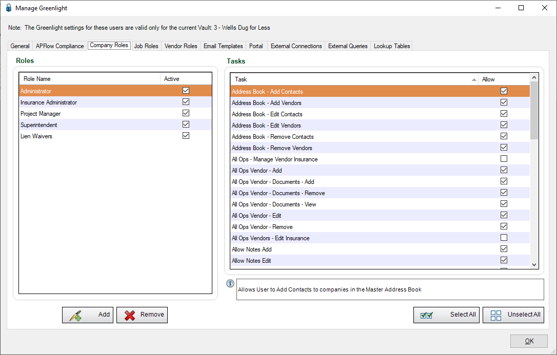 GreenlightmainscreenAdministrationSecurityCompanyRolesnewentry-mh