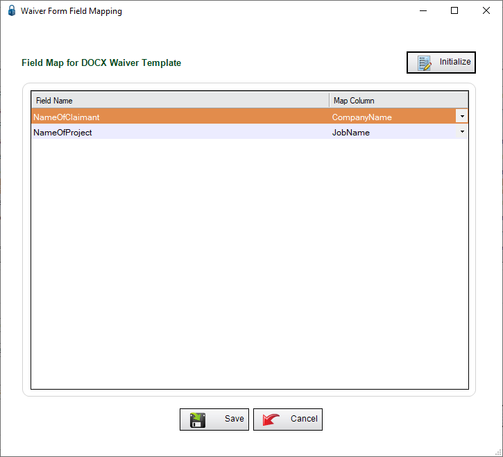 GreenlightManageGreenlightLookupTablestabwindowWaiverFormsaddWaiverFormFieldMappingdialog-mh