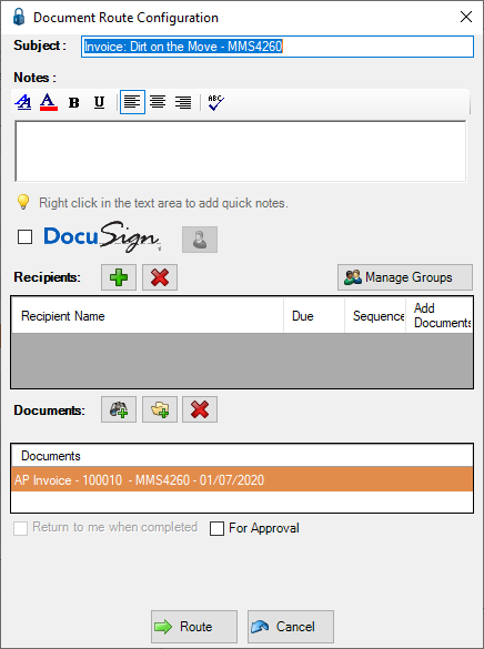 InvoiceSearchDocRouteDocumentRouteConfigurationdialog-mh