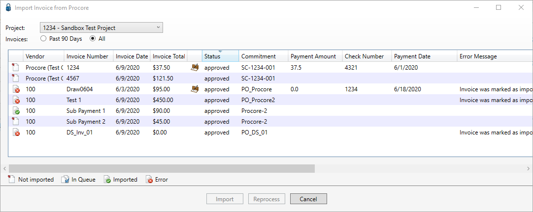 ProcoreImportInvoicewindowwithImportedentry-mh