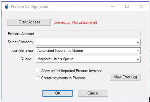 ProcoreProcoreConfigurationConnectionNotEstablishedwindow-mh