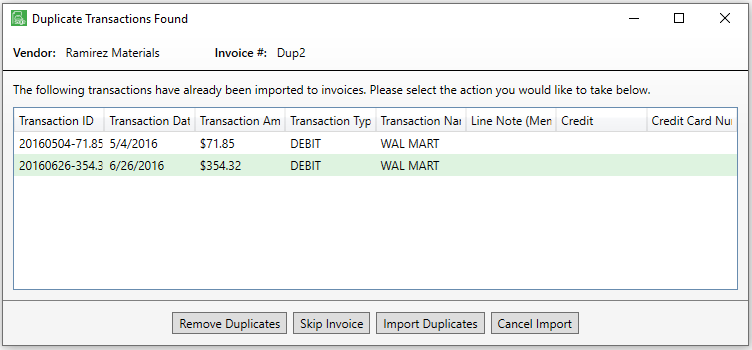 CreditCardImporterDuplicateTransactionsFoundwindownew-mh