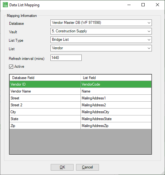 OCREditMappingbuttonDataListMappingforDatabaseNameentrywindow-mh