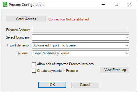 ProcoreProcoreConfigurationConnectionNotEstablishedwindow-mh