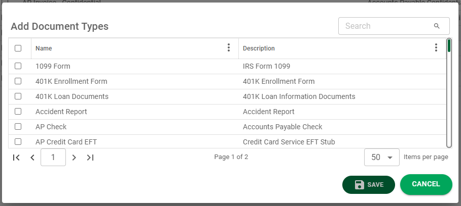 AddDocumentTypesList