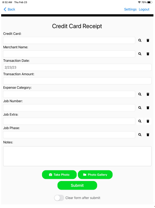eCaptureCreditCardReceiptsCreditCardReceiptswithcurrentTransactionDatefield-mh