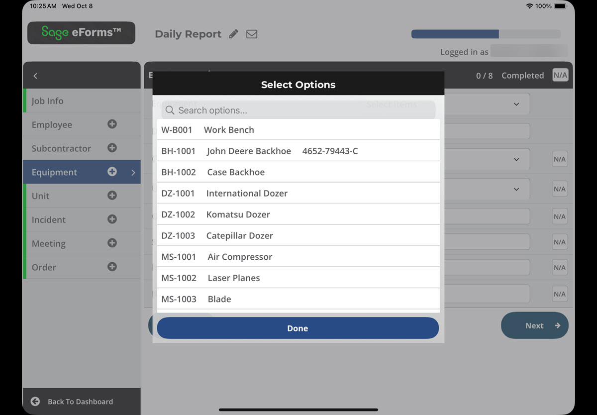 eFormsAppSelectOptions