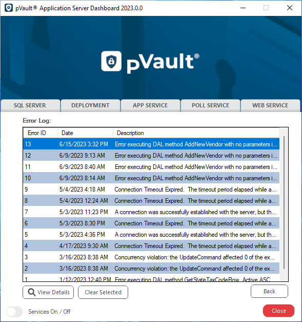 ApplicationServerDashboardAPPSERVICEViewErrorLog-mh