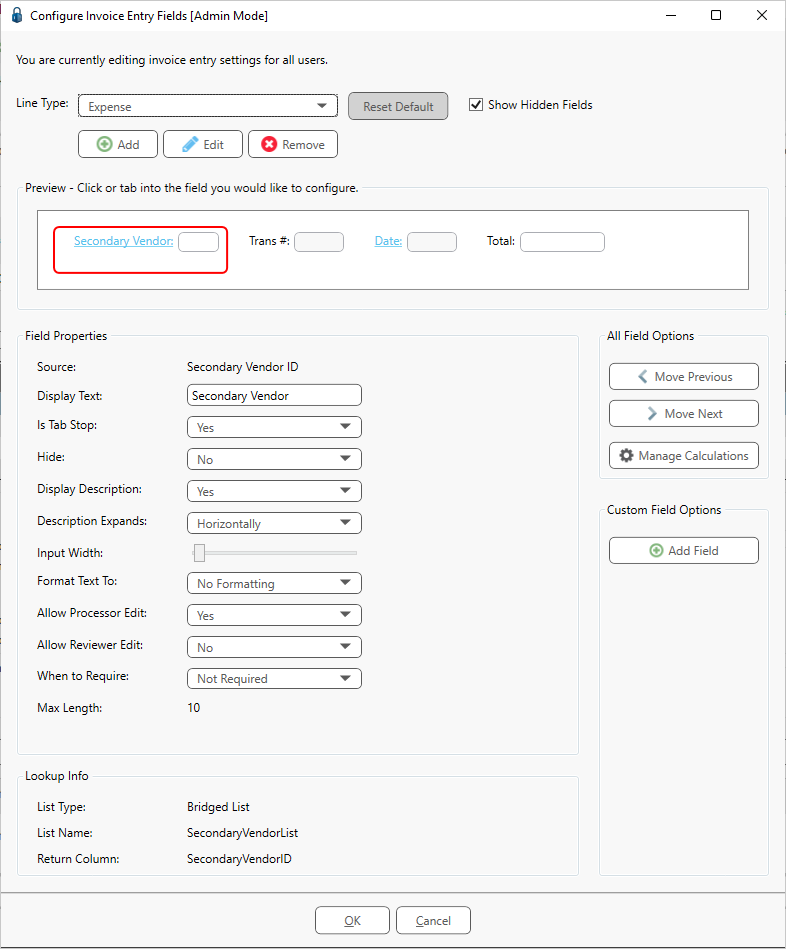 ConfigureInvoiceEntryLineTypeSecondaryVendorscreen-mh