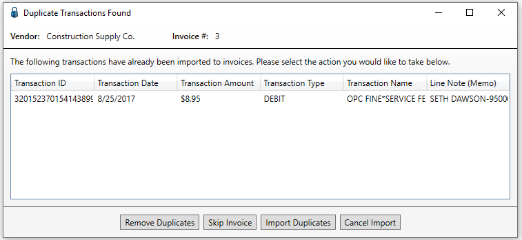 CreditCardImporterDuplicateTransactionsFoundwindownew-mh