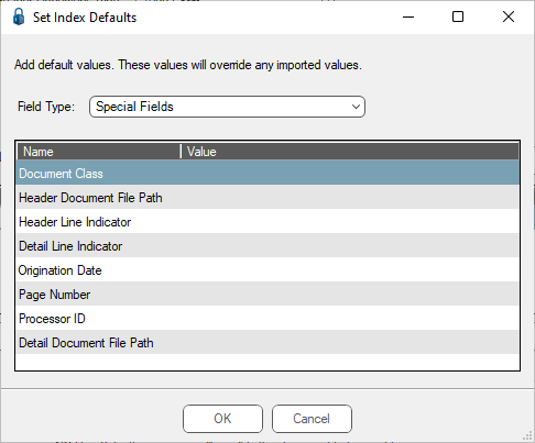 CSVImportConfigurationSetIndexDefaultsdialogSpecialFieldsDocumentClass-mh