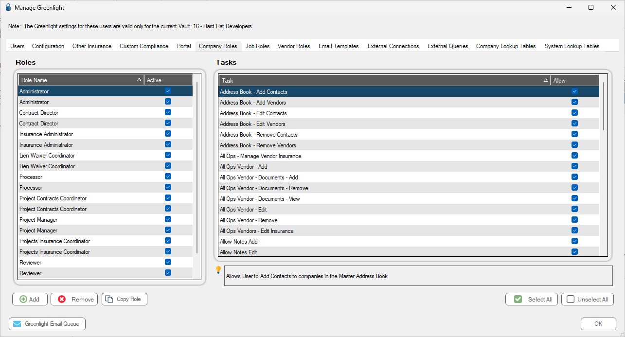 GreeenlightmainscreenAdministrationSecurityCompanyRolesnewentrypopulated-mh