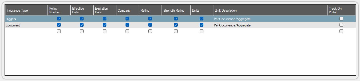 GreenlightmainscreenConfigurationtabotherpolicyinsurancegrid-mh