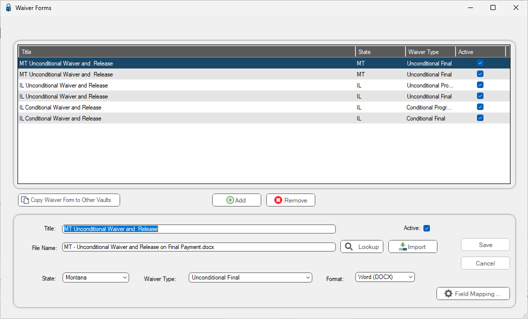 GreenlightManageGreenlightCompanyLookupTablesWaiverFormswindow-mh