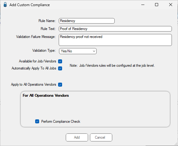 GreenlightManageGreenlightCustomCompliancetabAddCustomCompliancewindowYesNovalidation-mh