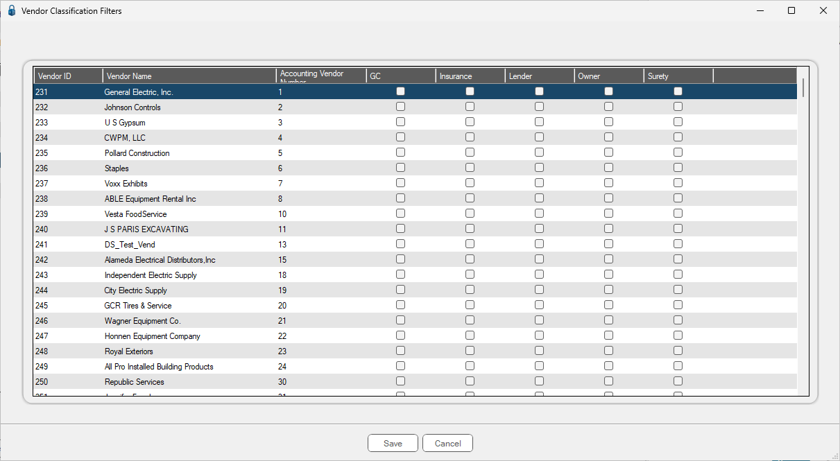 GreenlightManageGreenlightLookupTablestabwindowVendorClassificationFilters-mh