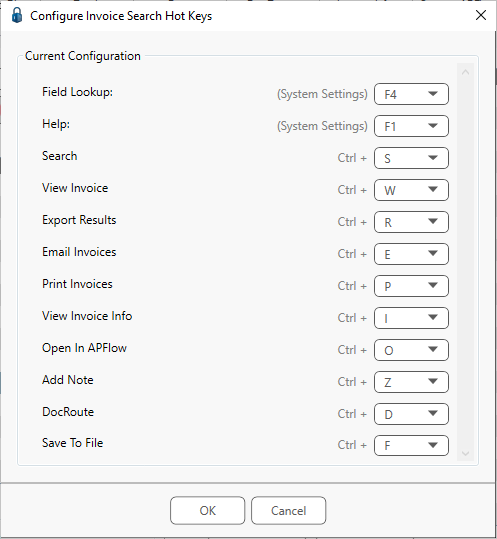 InvoiceSearchConfigureInvoiceSearchHotKeysdialog-mh