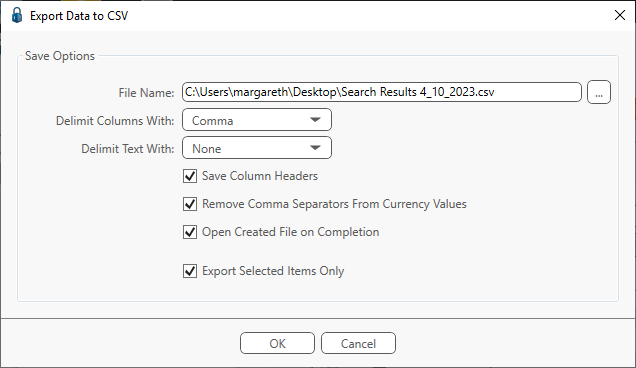 InvoiceSearchExportDatatoCSVdialog-mh