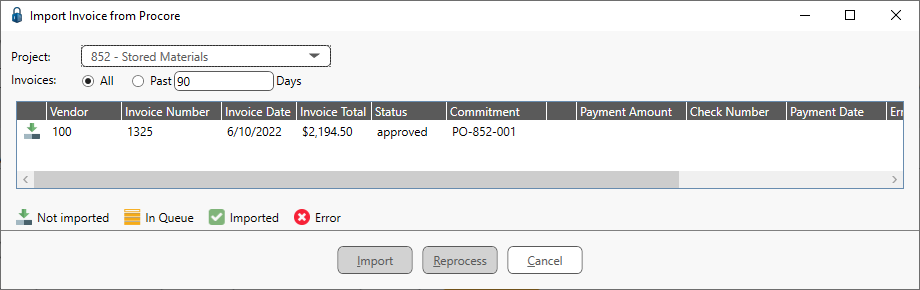 ProcoreImportInvoicewindowwithImportedentry-mh