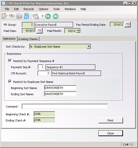 ViewpointPayrollEmployeePaywithCheckPRCheckPrintdialogcomplete-mh