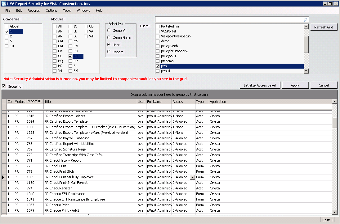 ViewpointPayrollIndexingSetupVAReportSecuritycompletedgrid-mh