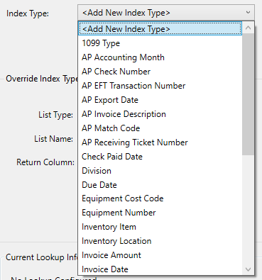 ConfigureInvoiceEntryFieldsConfigureLookupIndexListfielddropdown-mh