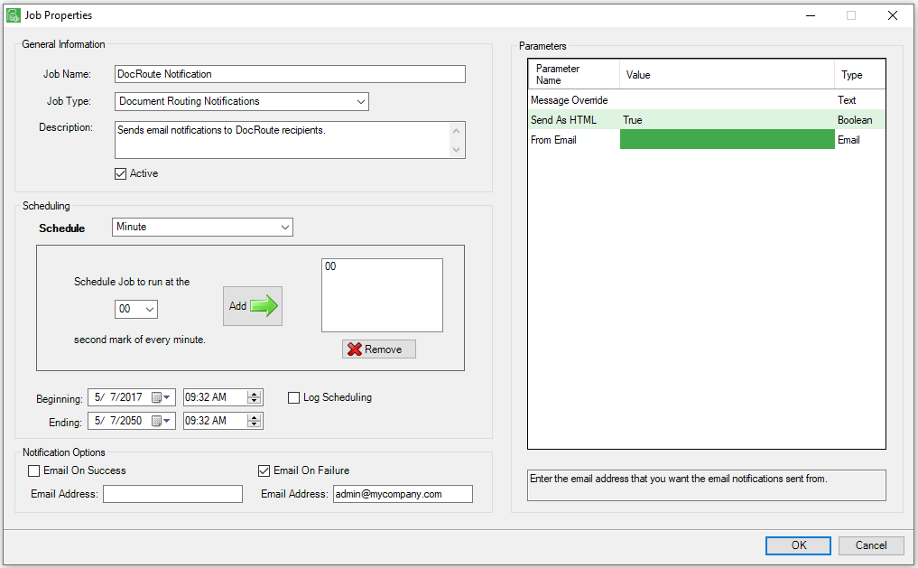 JobPollDocRouteNotificationSetup