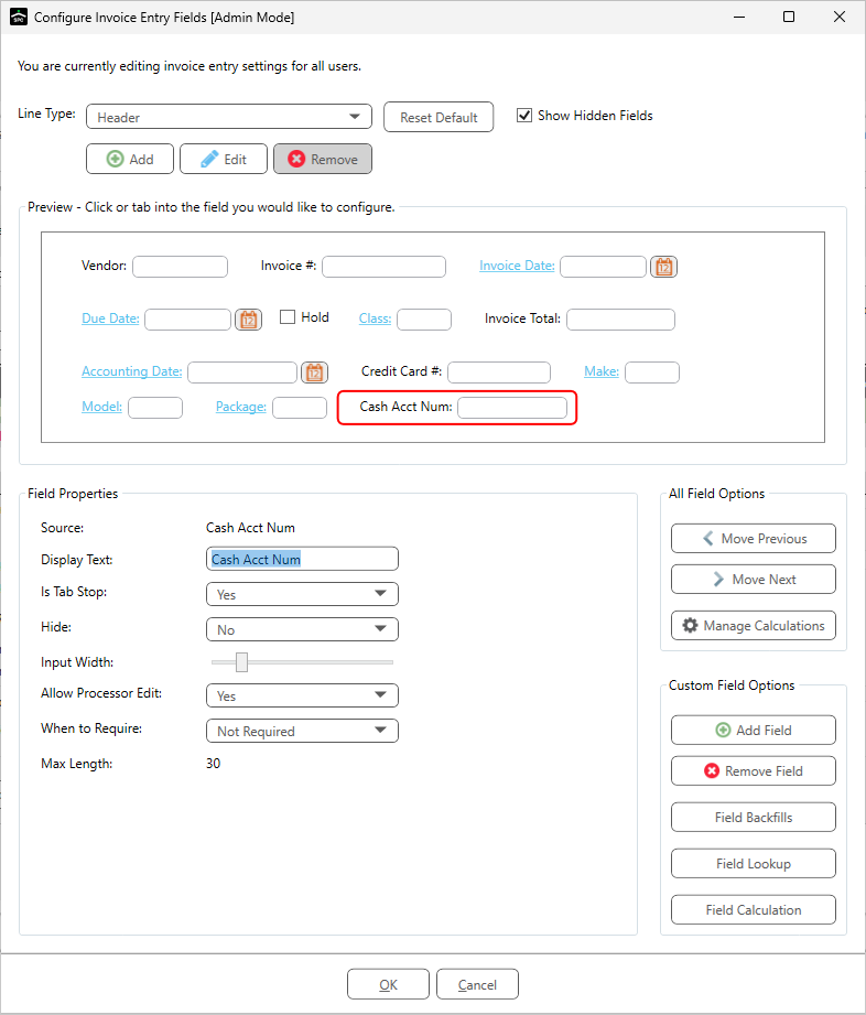 ConfigureInvoiceEntryFieldswindowforCustomAPFlowvaultwithstandardfieldselected-mh