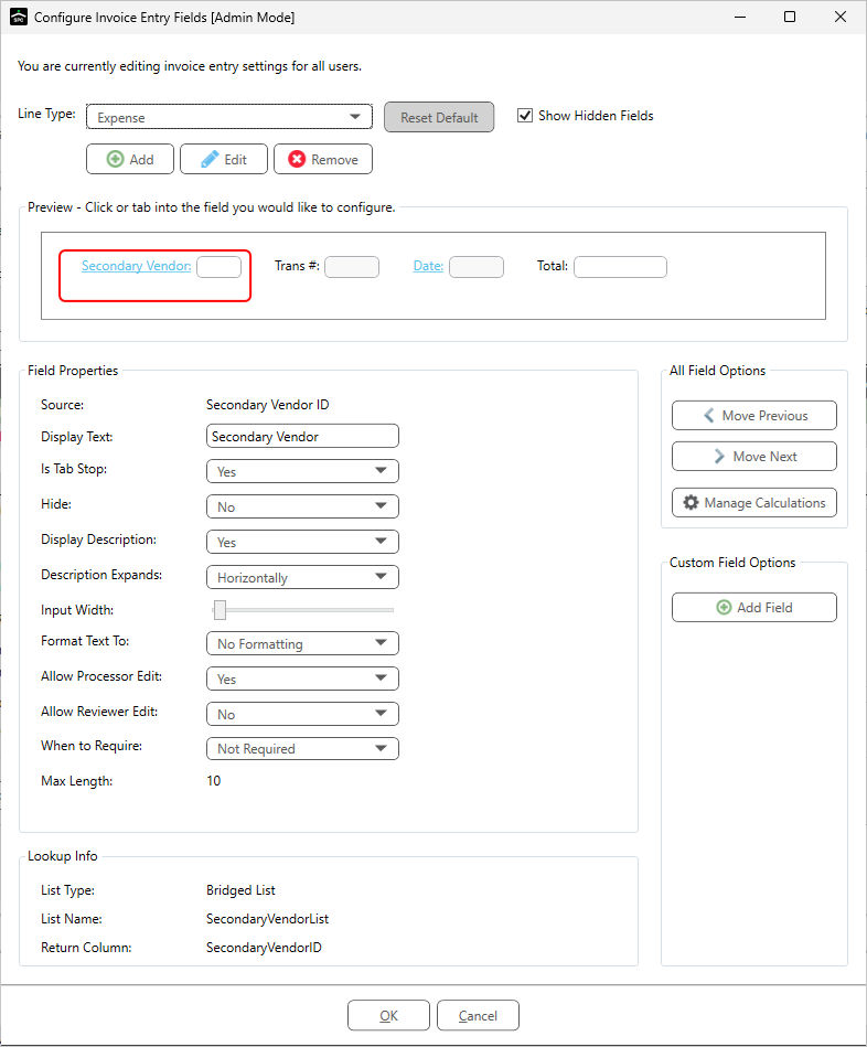 ConfigureInvoiceEntryLineTypeSecondaryVendorscreen-mh