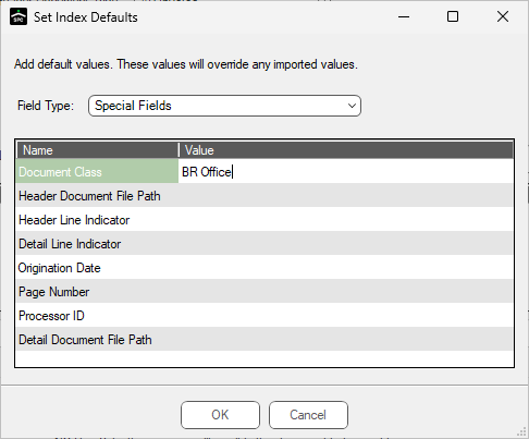 CSVImportConfigurationSetIndexDefaultsdialogSpecialFieldsDocumentClass-mh