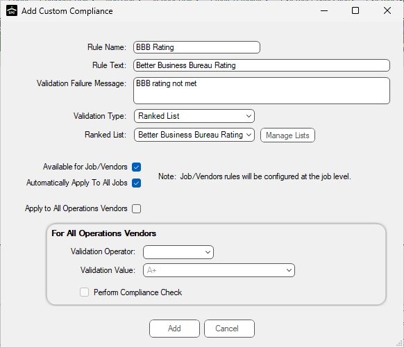 GreenlightManageGreenlightCustomCompliancetabAddCustomCompiancewindowRankedList-mh