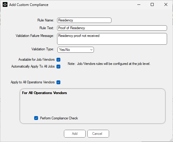 GreenlightManageGreenlightCustomCompliancetabAddCustomCompliancewindowYesNovalidation-mh