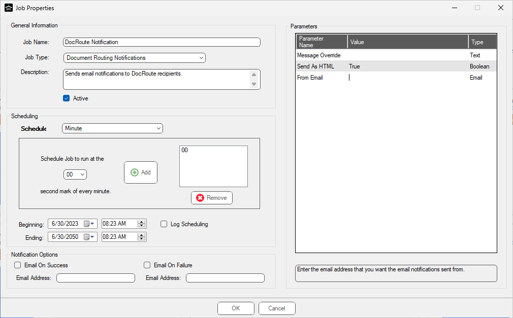 JobPollDocRouteNotificationSetup