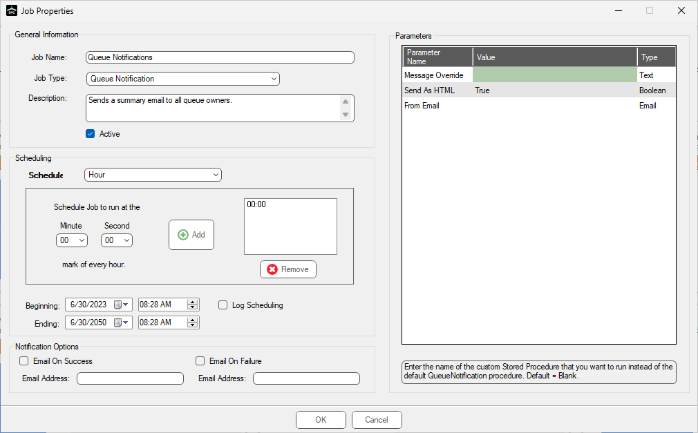 JobPollQueueNotificationSetup