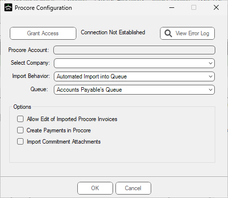 ProcoreProcoreConfigurationConnectionNotEstablishedwindow-mh