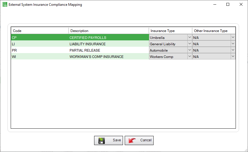 GreenlightCompanyMapInsurancebuttonExternalSystemInsuranceComplianceMappingdialog-mh