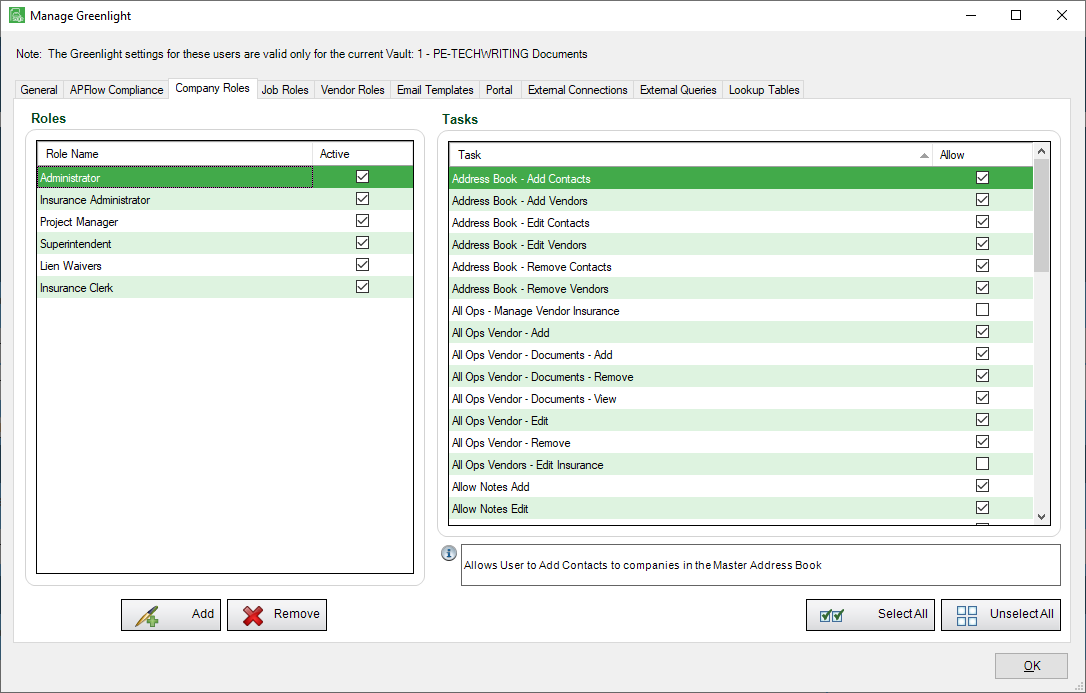 GreenlightmainscreenAdministrationSecurityCompanyRolesnewentry-mh