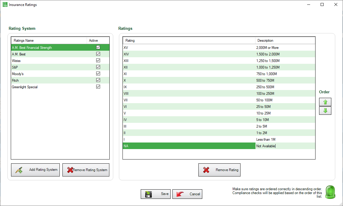 GreenlightManageGreenlightLookupTablestabwindowInsuranceRatingsnew-mh