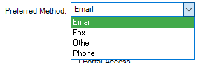 GreenlightVendorscreenVendorContactstabContacttoaddnewcontactPreferredMethodfielddropdown-mh