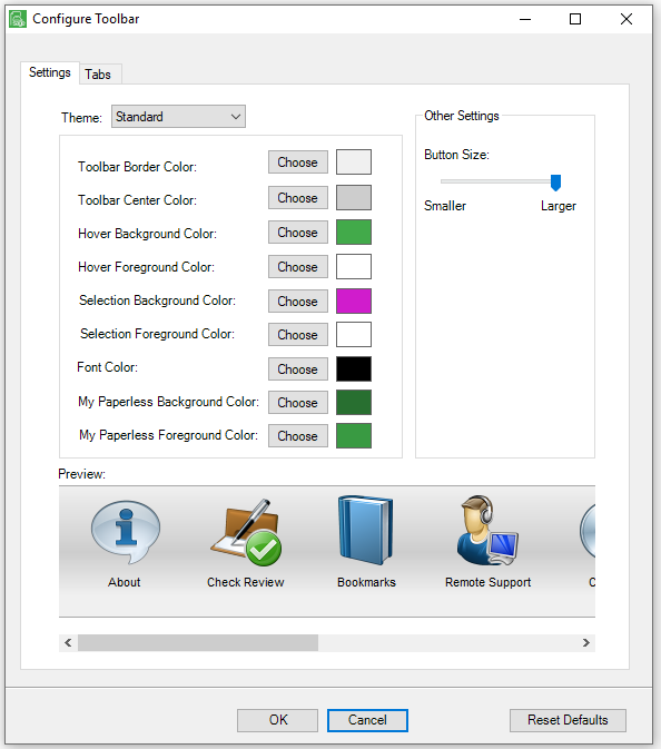 ToolbarConfigurationSettings